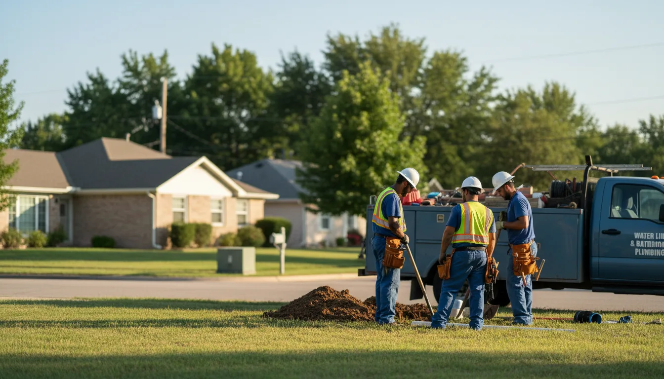 Residential water line and bathroom plumbing service in Towanda, IL